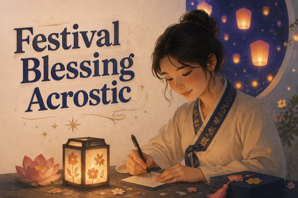 Atmospheric poster for the Festival Blessing Acrostic template