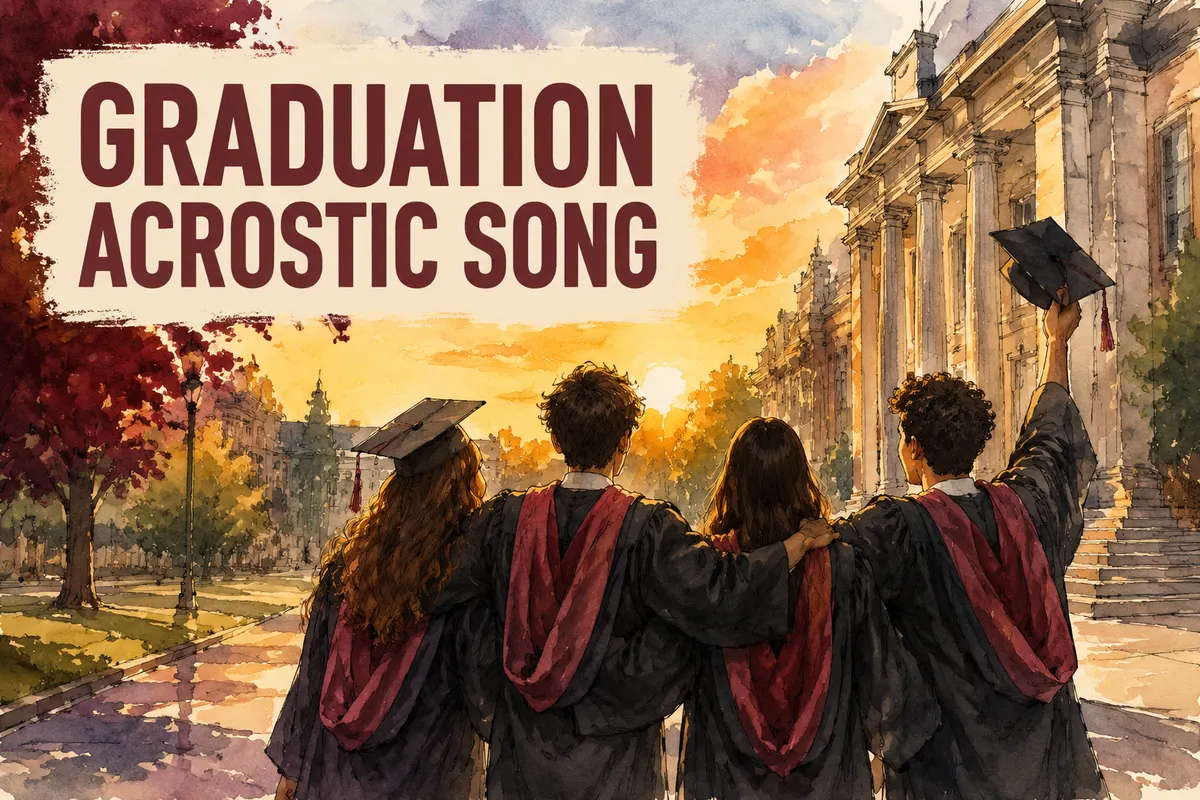 Atmospheric poster for the Graduation Acrostic Song template