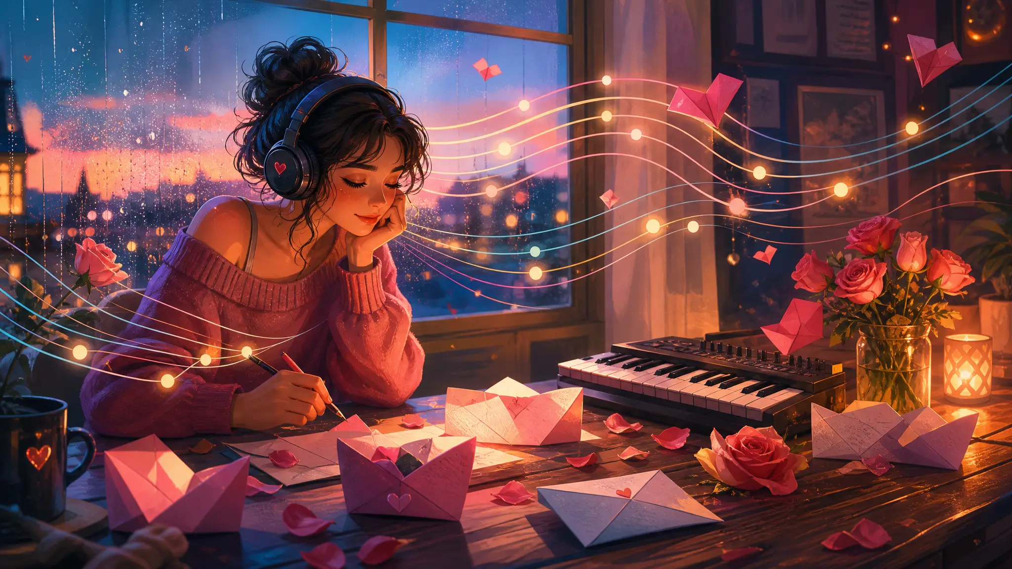 Atmospheric poster for the Love Letter Acrostic template