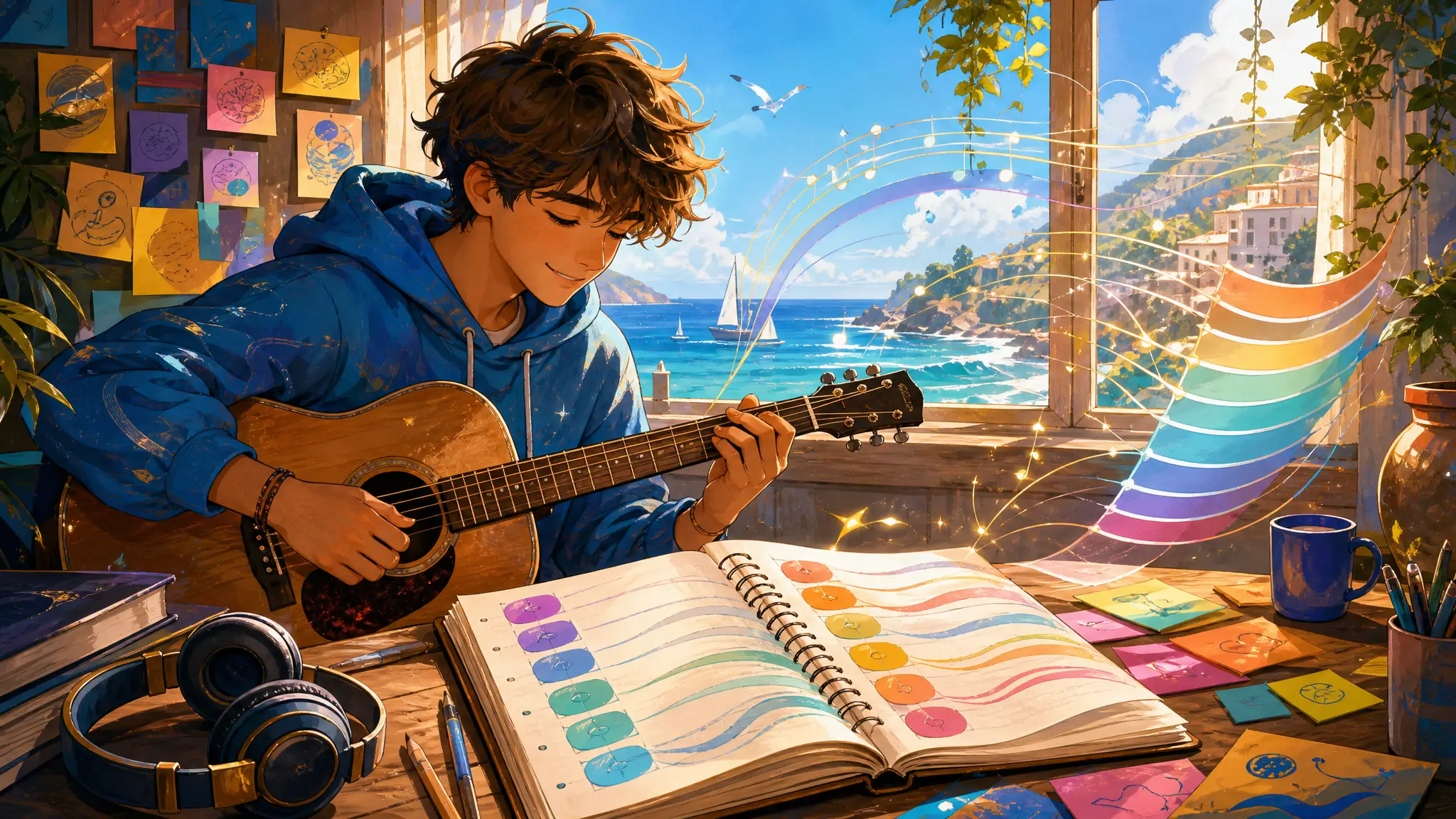 Atmospheric poster for the Name Acrostic Song template