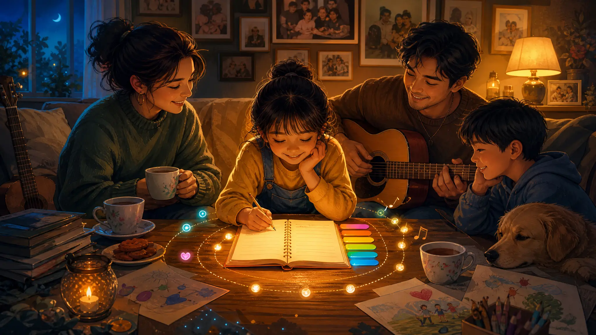 Atmospheric poster for the Parents Acrostic Song template