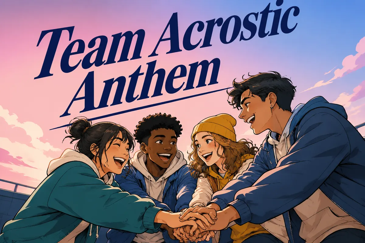 Atmospheric poster for the Team Acrostic Anthem template