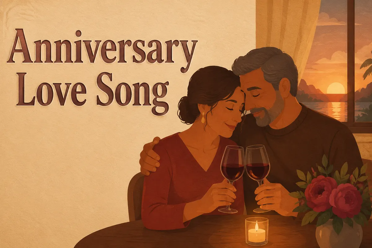 Atmospheric poster for the Anniversary Love Song template