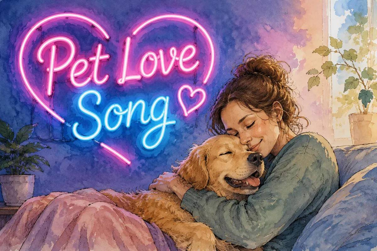 Atmospheric poster for the Pet Love Song template