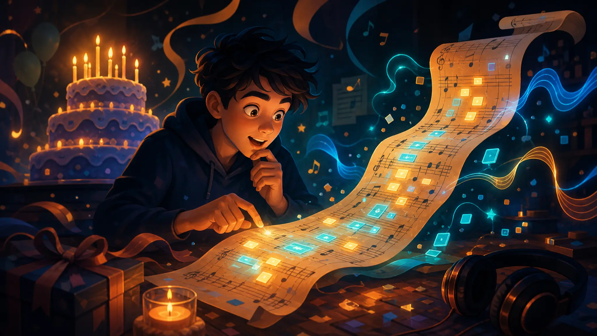 Atmospheric poster for the Birthday Number Easter Egg template