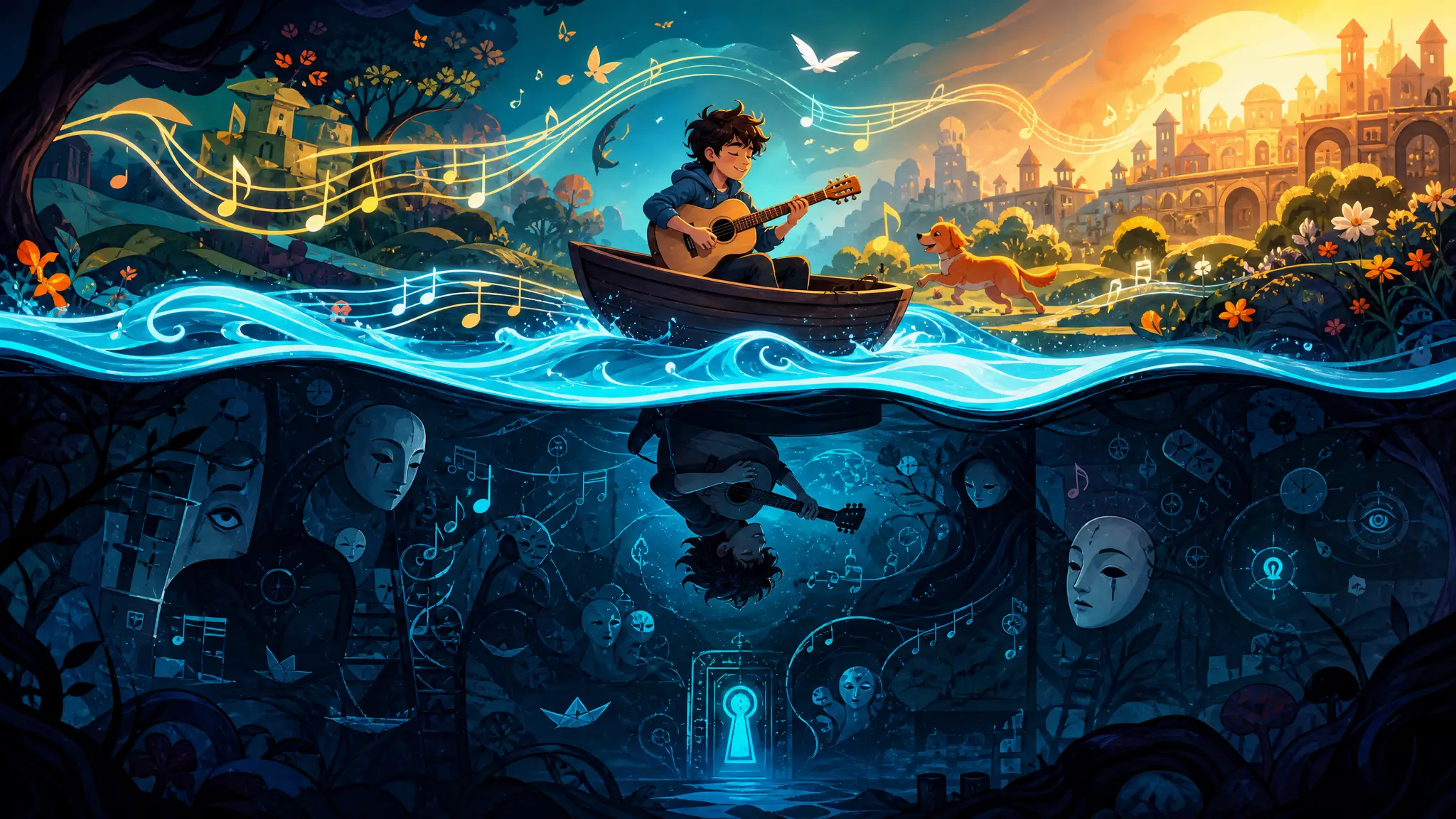 Atmospheric poster for the Double Meaning Lyrics template