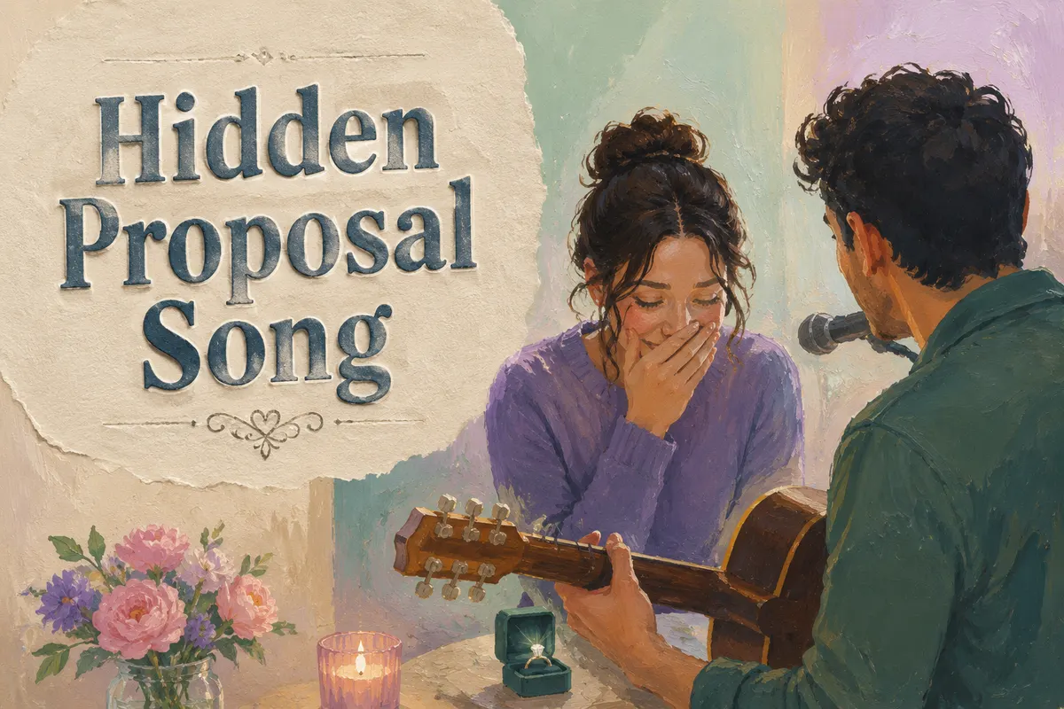 Atmospheric poster for the Hidden Proposal Song template