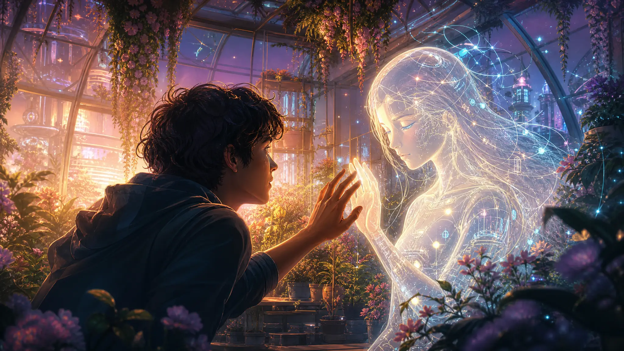 Atmospheric poster for the POV: AI Falls in Love with a Human template